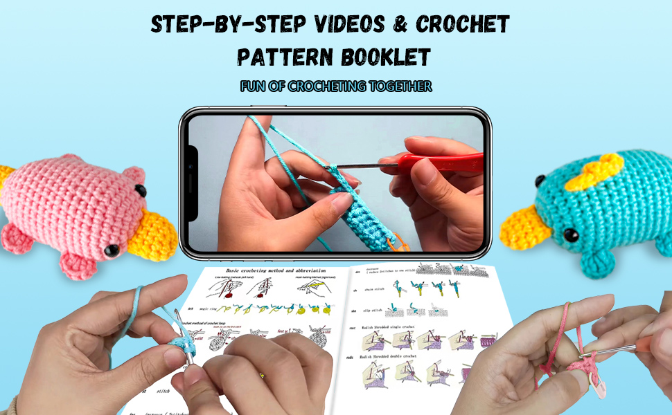 Amazon.com: Terself Crochet Kit for Beginner, Crochet Starter Kit Step ...