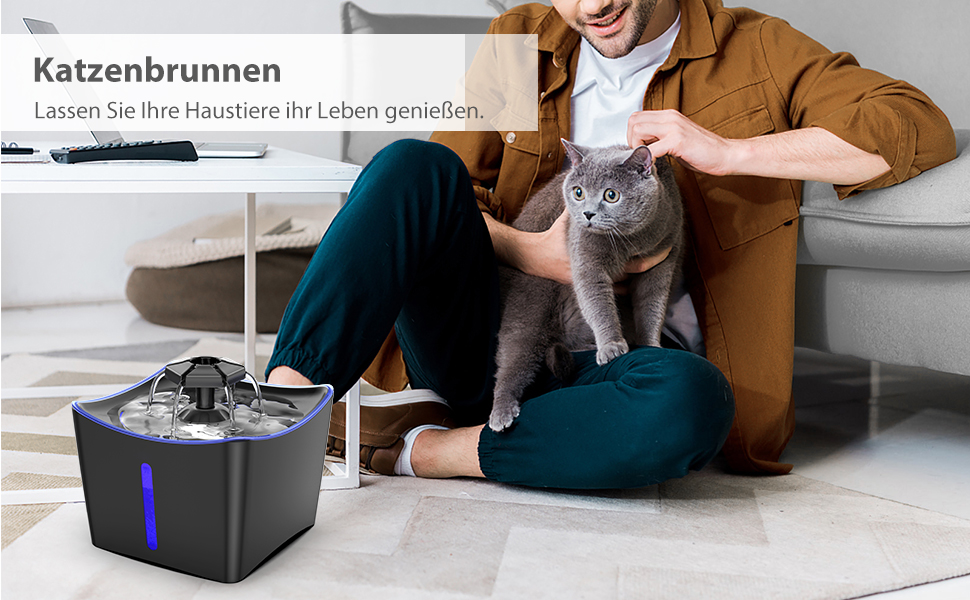 Petiigo Katzenbrunnen, Ultraleiser Trinkbrunnen für Katzen 3L