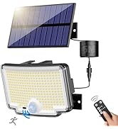 Vistas múltiples de una lámpara LED alimentada por energía solar con paneles ajustables y soporte de montaje. Muestra las opciones de instalación y posicionamiento.