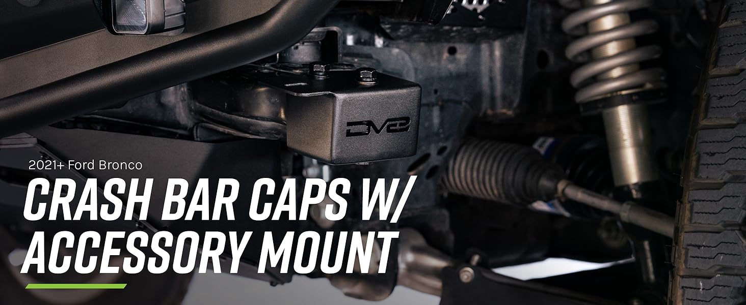 DV8 Offroad Crash Bar Caps with Accessory Mount for 2021