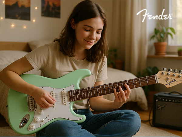 【10800】 Squier Stratocaster surf Green Squier Sonic Stratocaster Limited-Edition Electric Guitar