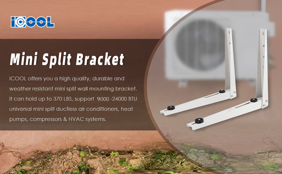 ICOOL Mini Split Wall Mounting Bracket (22" L x 19" H) for