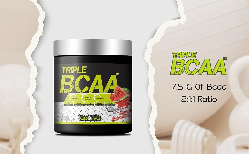 Laperva Triple BCAA Watermelon 30 Serv Fat, Carbs & Sugar Free Intra, Post & Pre Workout