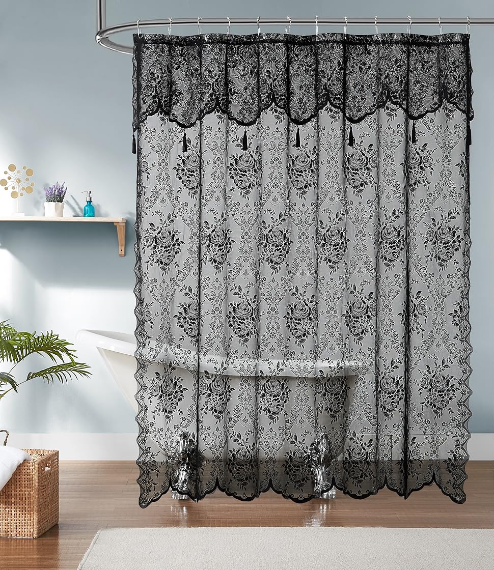 Black Lace Shower Curtain
