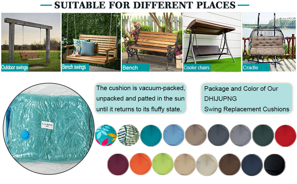 DHIJUPNG 3 Person Swing Cushions Replacement, Porch Swing