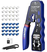 XUNTOP RJ45 Crimp Tool Kit for Cat5 Cat5e Cat6 Cat6a Cat7 Ethernet Crimping Tool Kit for RJ45 Pas...