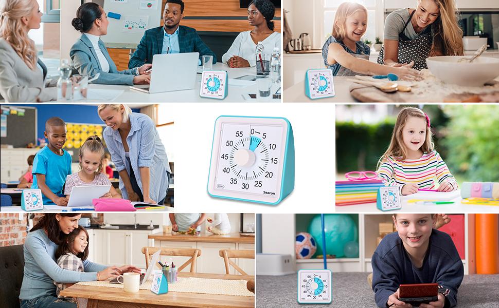 Searon Visual Timer for Kids Autism 3.07" Square 60 Minute