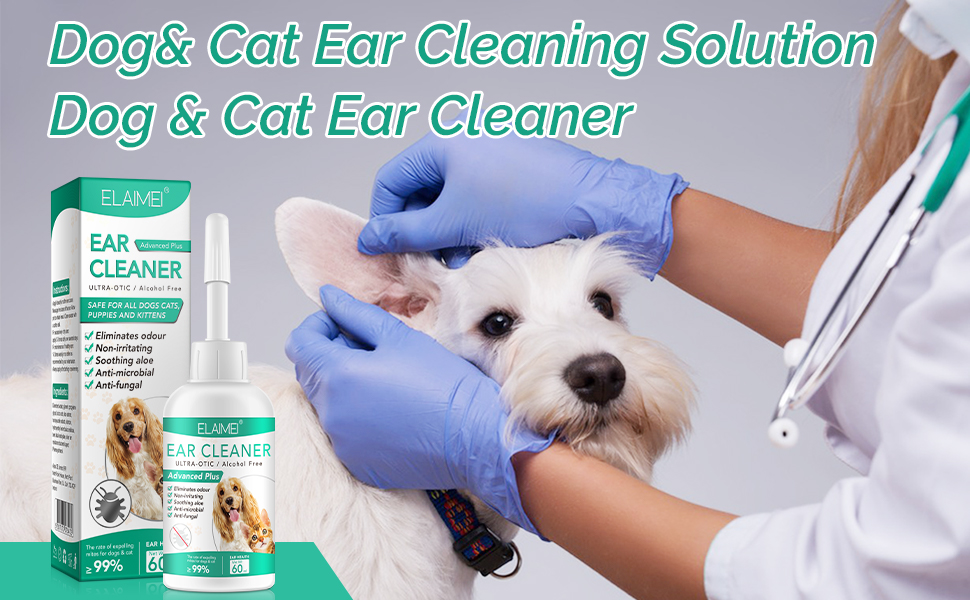 Pet Supplies SUPSERSR Dog Ear Cleaner 60ML, Dog & Cat Ear Cleaning
