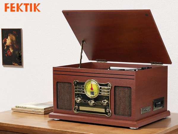 ミュージック ftDVD Amazon.com: FEKTIK Bluetooth Record Player 10 in 1, 3-Speed