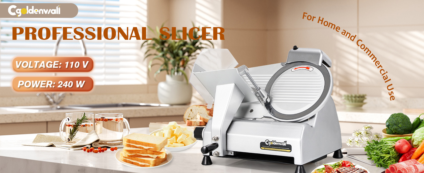 PROFESSIONAL SLICER For Home and Commercial Use VOLTAGE: 110V POWER: 240 W