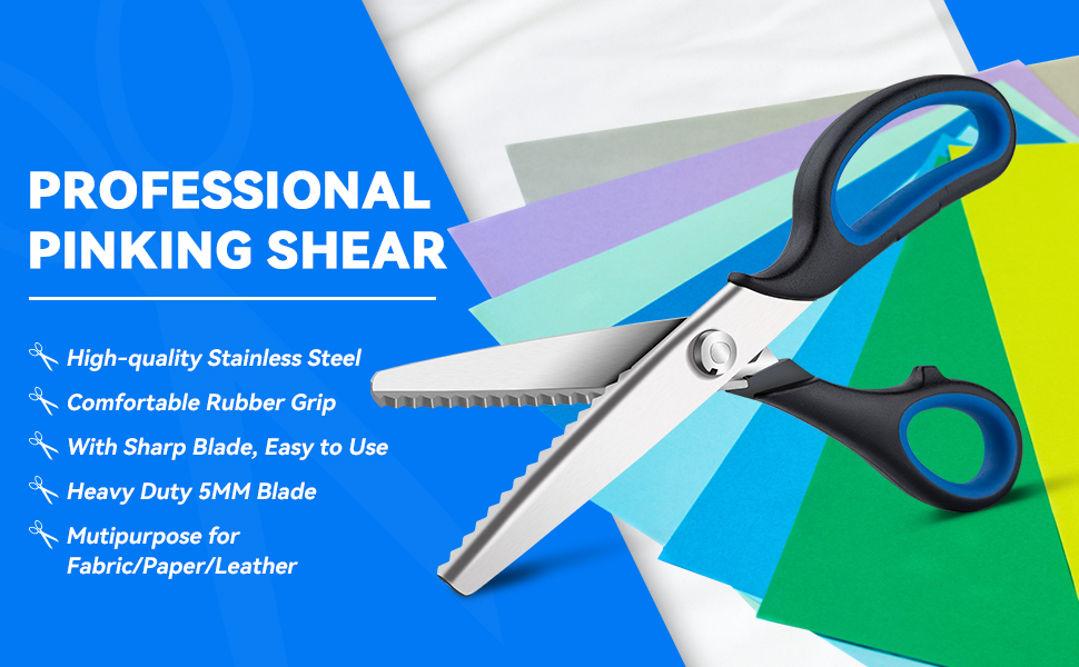 Pinking Shears for Fabric, Sewing Scissors Heavy Duty, Professional