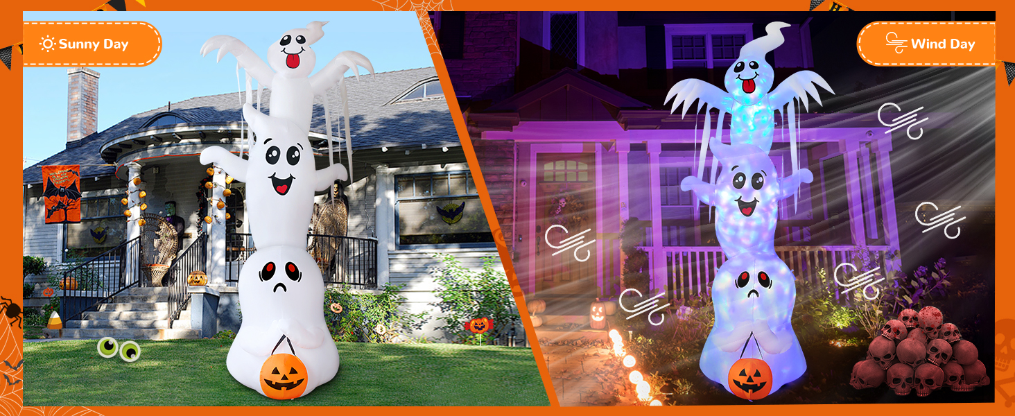Halloween Inflatable Overlap Ghost Decorations