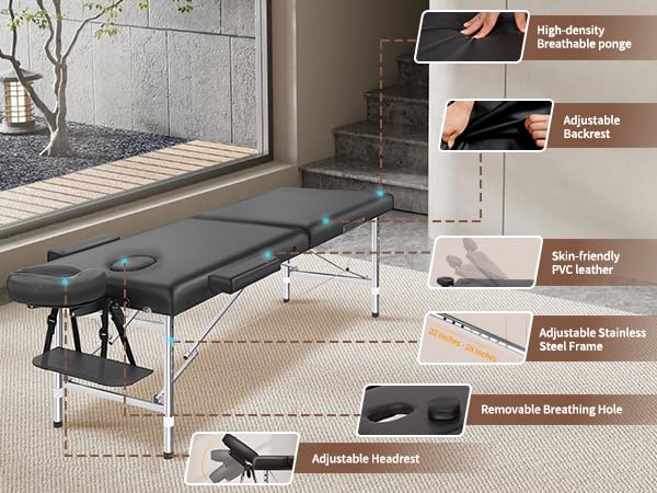 Amazon.com: ALIESTFDNO Massage Table Portable, Adjustable