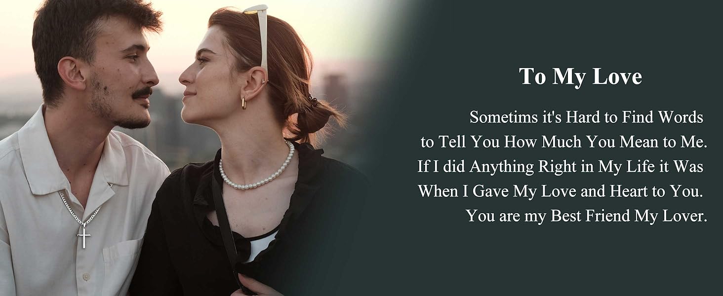 925 Sterling Silver Cross Necklace for Men