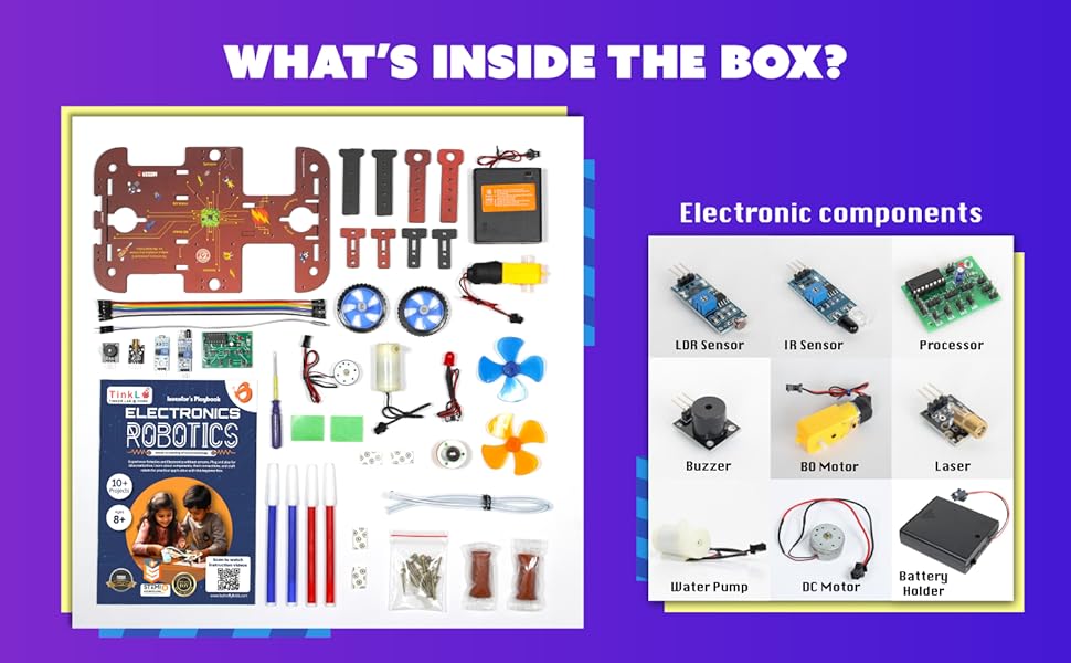 STEM Robotics Projects Kit 10in1 Robots with Sensors for Ages 8-12