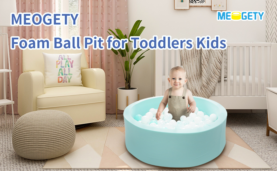 MEOGETY Baby Foam Ball Pit for Toddlers Kids Children