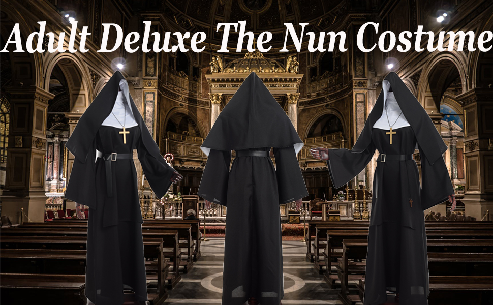 Womens Dreadful Nun Fancy Dress Costume Halloween Sister Act