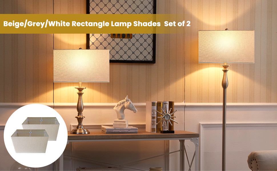 Lamp Shades Set of 2 Rectangular Lampshade for Table Lamp