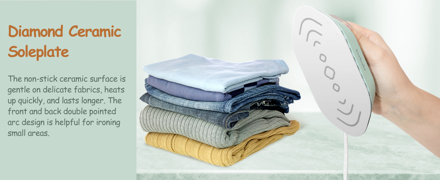 Diamond Ceramic Solepate small portable micro iron 2in1 Fabric Wrinkle Remover Outdoor Smart Iron 