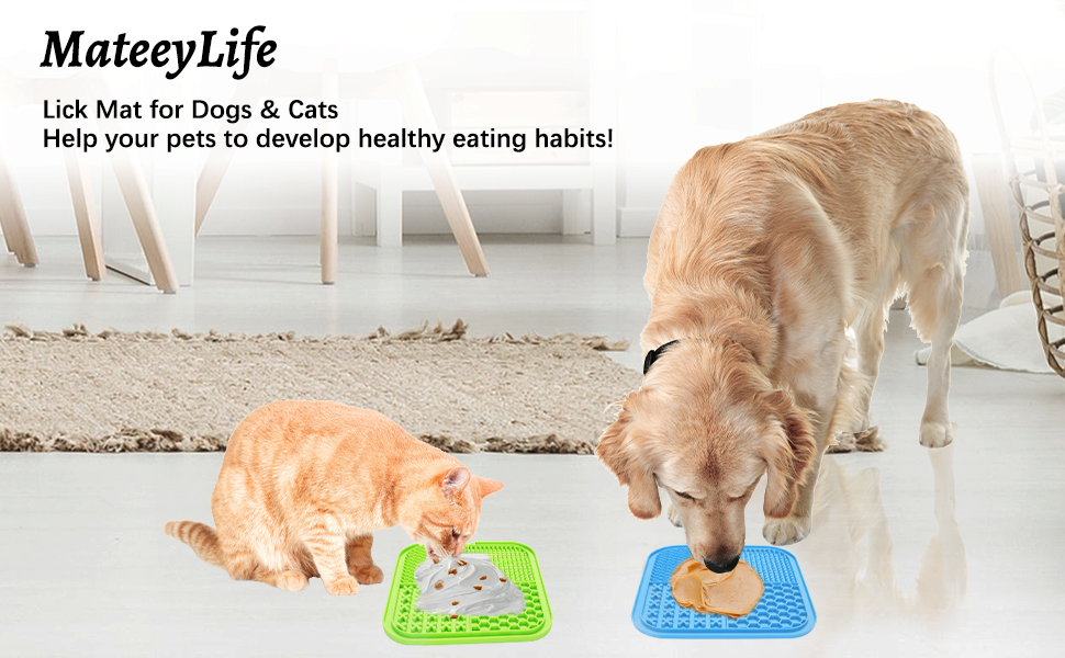 MateeyLife 2PCS Large Lick Mat for Dogs and Cats with