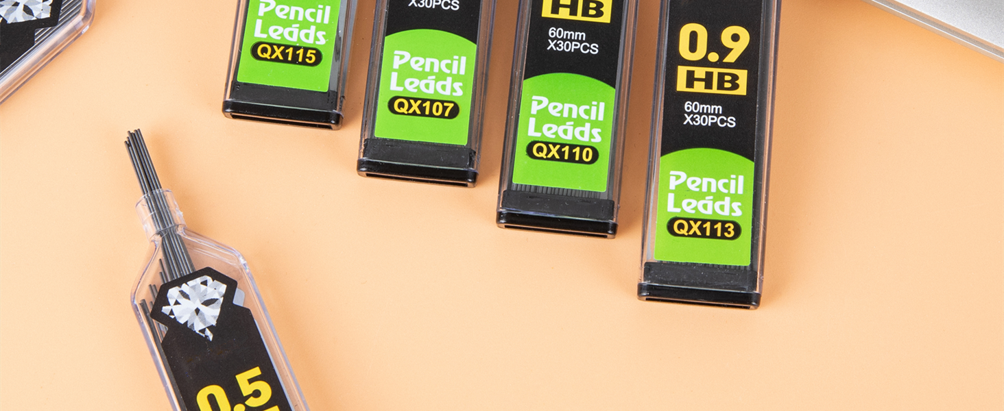 WQR 60 PCS Pencil Lead Refills 0.7MM Mechanical Pencil