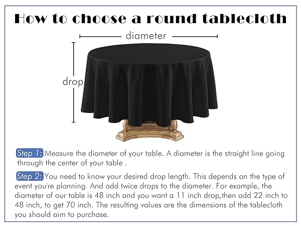Amazon.com: sancua 6 Pack Round Tablecloth 120 Inch Black