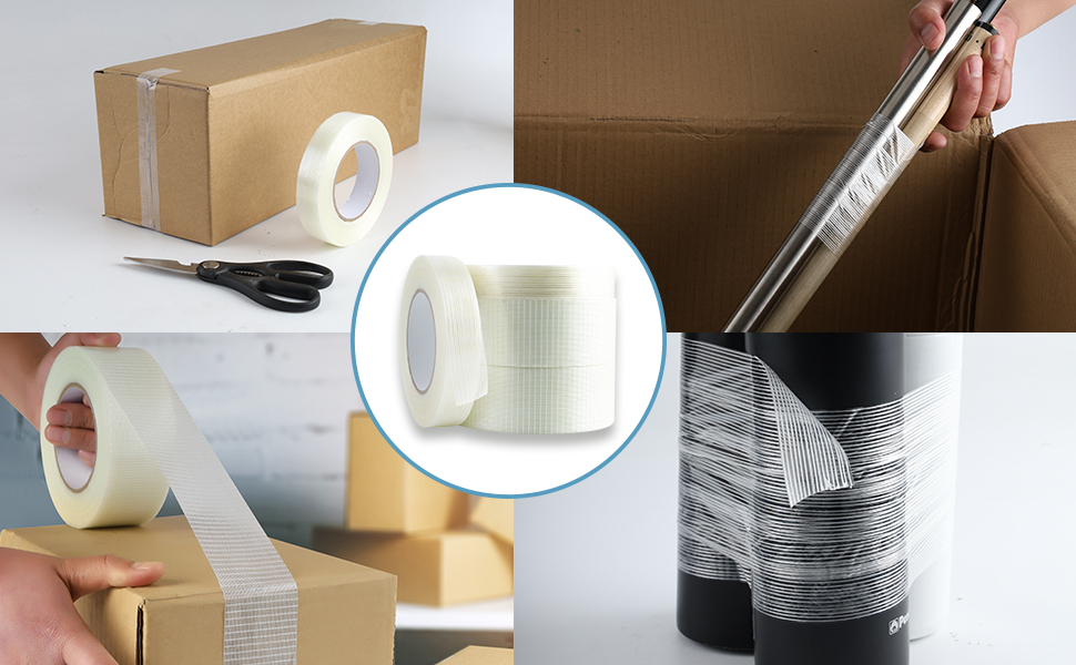 SOESFOUFU 1pc Fiberglass Tape Shipping Tape Goon Tape Fiber Tape Fiberglass  Packing Tape Packaging Tape Reinforced Packing Tape Grip Tape Sealant Tape  Ktape Glass Fiber White Stripe Strap: : Industrial & Scientific