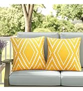 Adabana Outdoor Waterproof Throw Pillow Covers Set of 2 Boho Geometric Pillows Cover for Patio Ga...