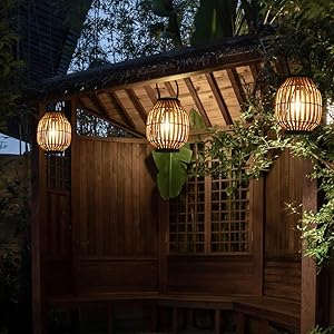 solar rattan lantern