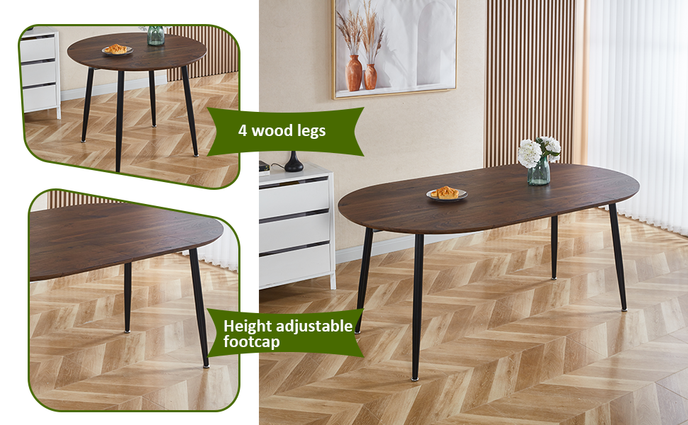 Hison 71" Modern Oval Dining Table for 68 Extendable