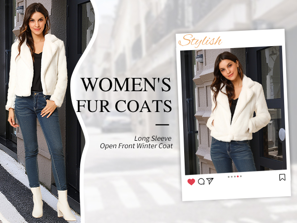 Amazon.com: Allegra K Women's Cropped Faux Fur Jacket Lapel