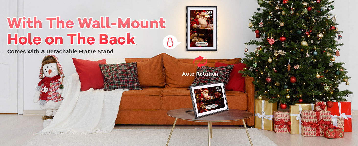 FRAMEO 10.1 inch Digital Photo Frame with LED Light, 32GB