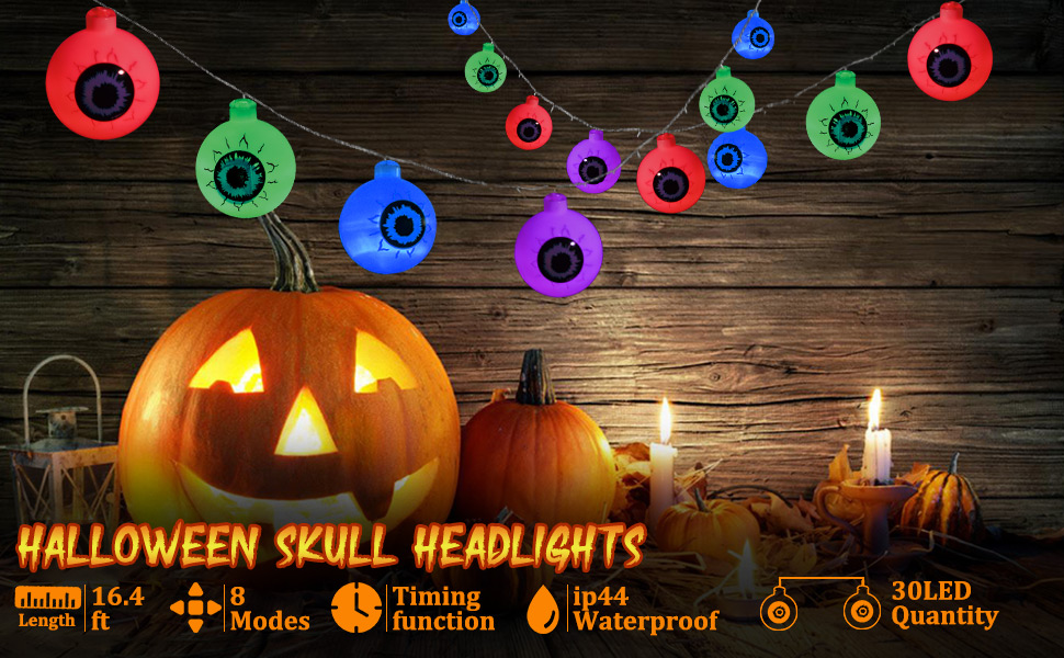 Wireless remote control skull light string multi-function