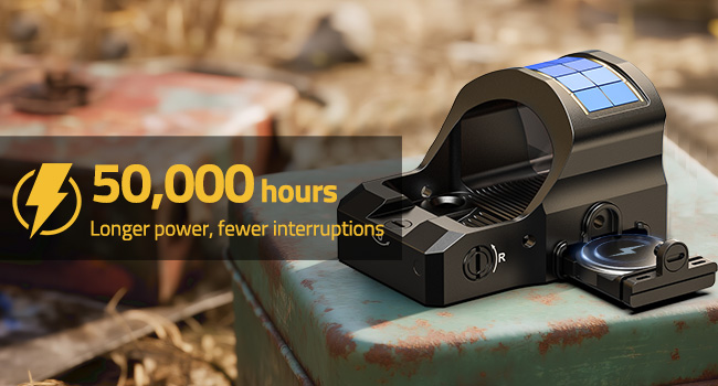 50,000-Hour Backup Battery - CVLIFE WildHawk X Solar Auto Brightness Green Dot Sight