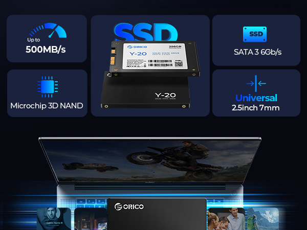 ORICO Y20 2TB 内蔵型SSD 2.5インチ 7mm 3D ORICO SATA III SSD 2.5 インチ内部ソリッドステートドライブ 3D