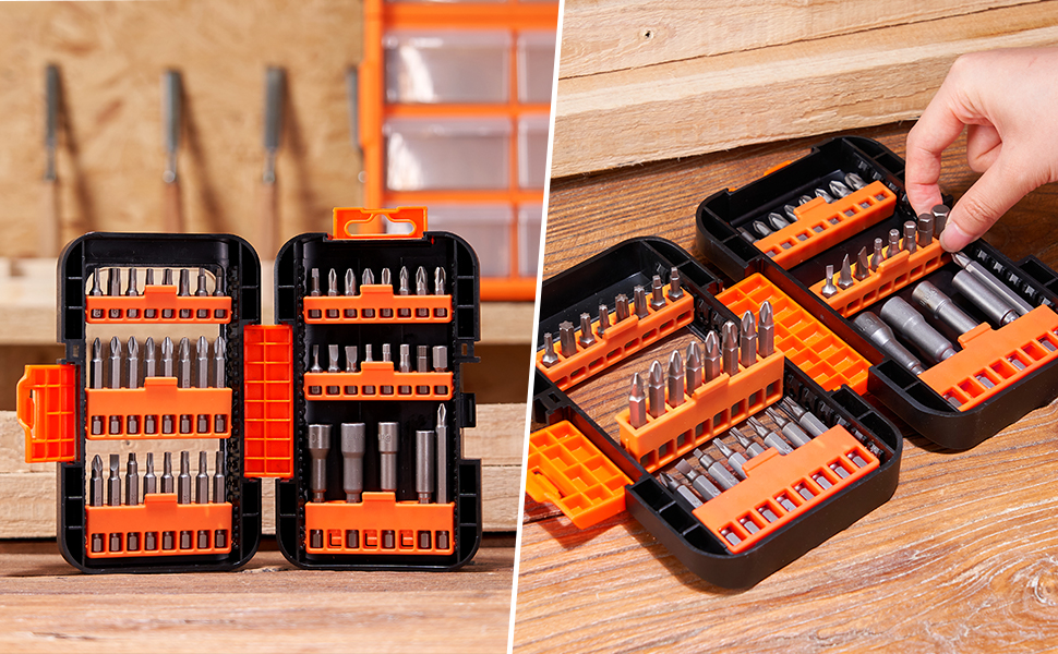 45pcs Screwdriver Bit Set With Tough Case, S2 Alloy Steel Screwdriving