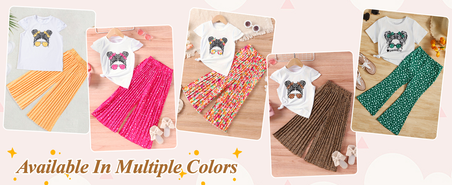 طقم ملابس صيفية للبنات مكون من قطعتين بتصميم لطيف ورائع للأطفال من سن 3-14 سنة من سيور 21 طقم ملابس للبنات مكون من قطعتين وبلوزات قصيرة وبنطلون