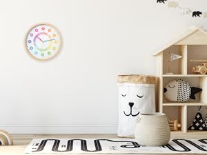 montessori playroom simple clean calm aesthetic nordic neutral decor clock watch