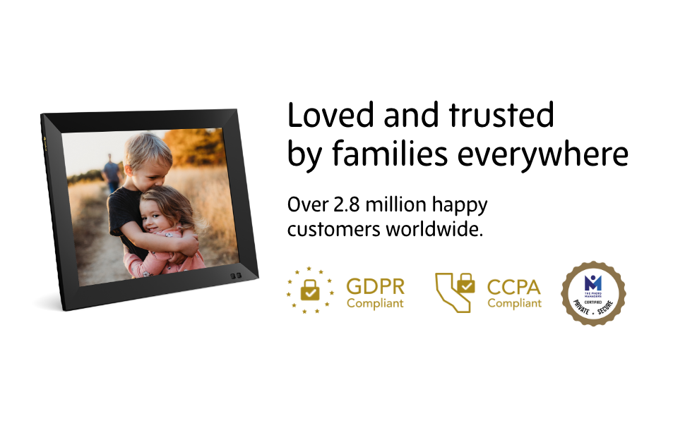 Nixplay 15 inch Smart Digital Photo Frame with WiFi (W15F) Black Unlimited Cloud Photo