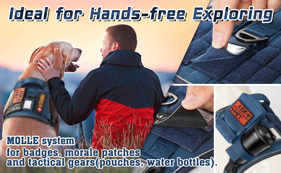 rabbitgoo Tactical Dog Harness No Pull, Military Dog Vest