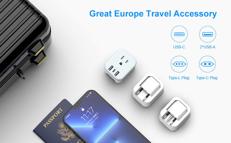 European Travel Plug Adapter Foldable International Power