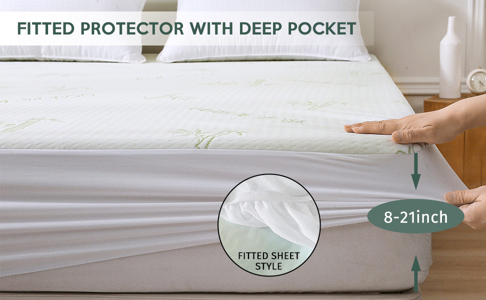 MUXHOMO Queen Mattress Protector, 100 Waterproof Mattress Cover Queen