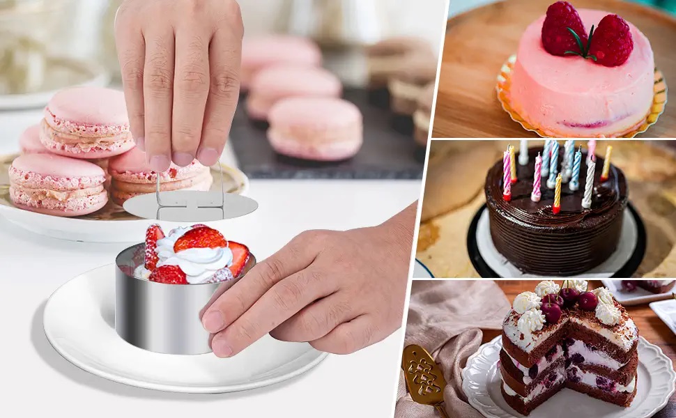DDSHUN 6 Pieces Mousse Rings Cake Ring Stainless Steel Cooking Ring Set