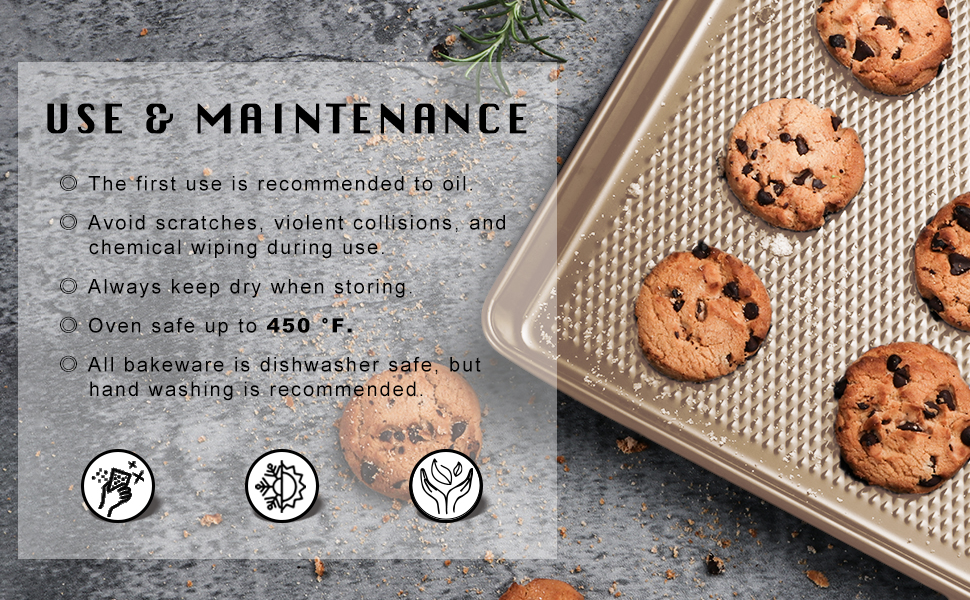 Cookie Sheets for Baking Nonstick HONGBAKE Baking Sheet