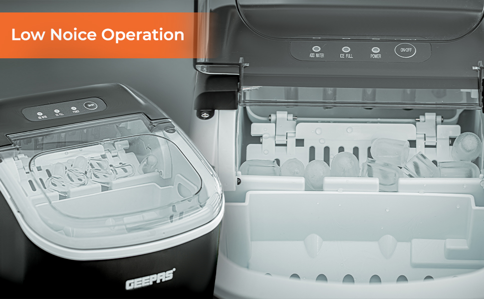 Geepas Ice Cube Maker, Produces 12kg Ice In 24 Hours, 9 Ice Cubes in 7