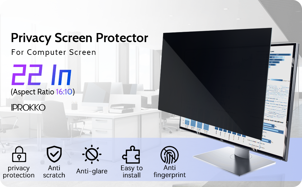 IPROKKO 22 Inch Computer Privacy Screen Filter for Computer Monitor 16