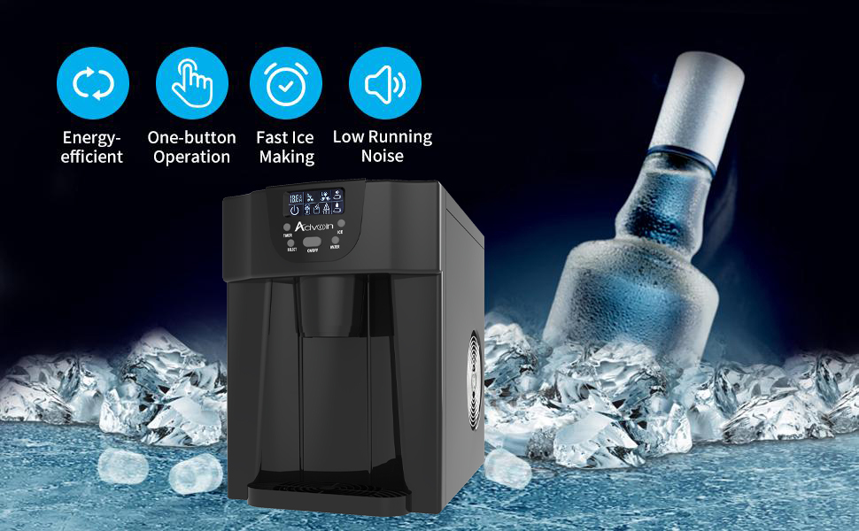 ADVWIN 2L Ice Maker Machine, Portable Ice Maker with Water Dispenser