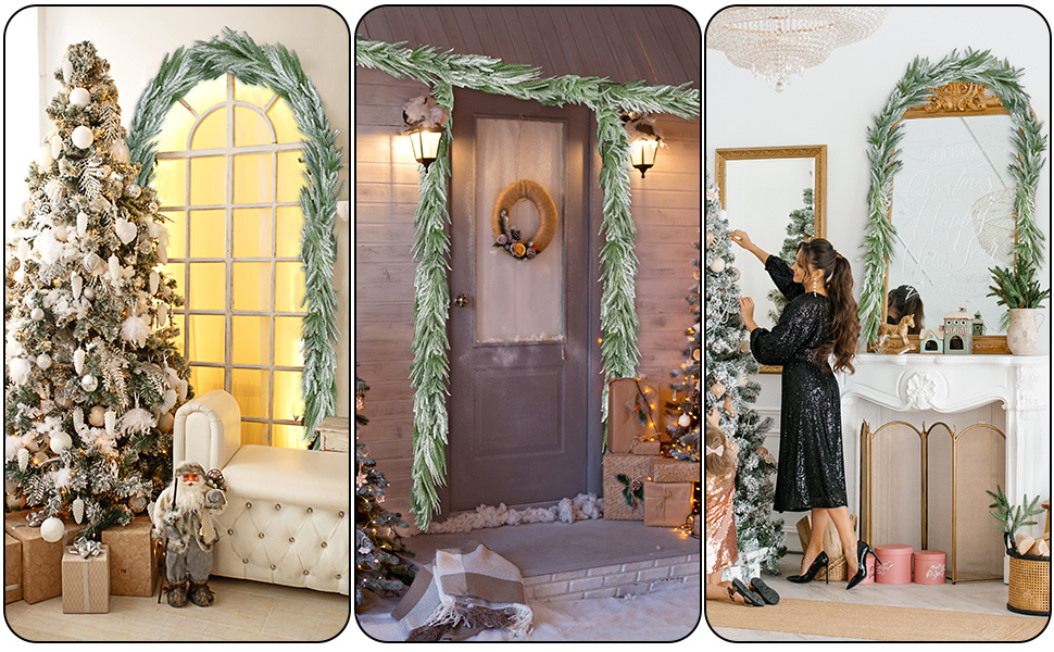 Snow Flocked Norfolk Pine Garlands