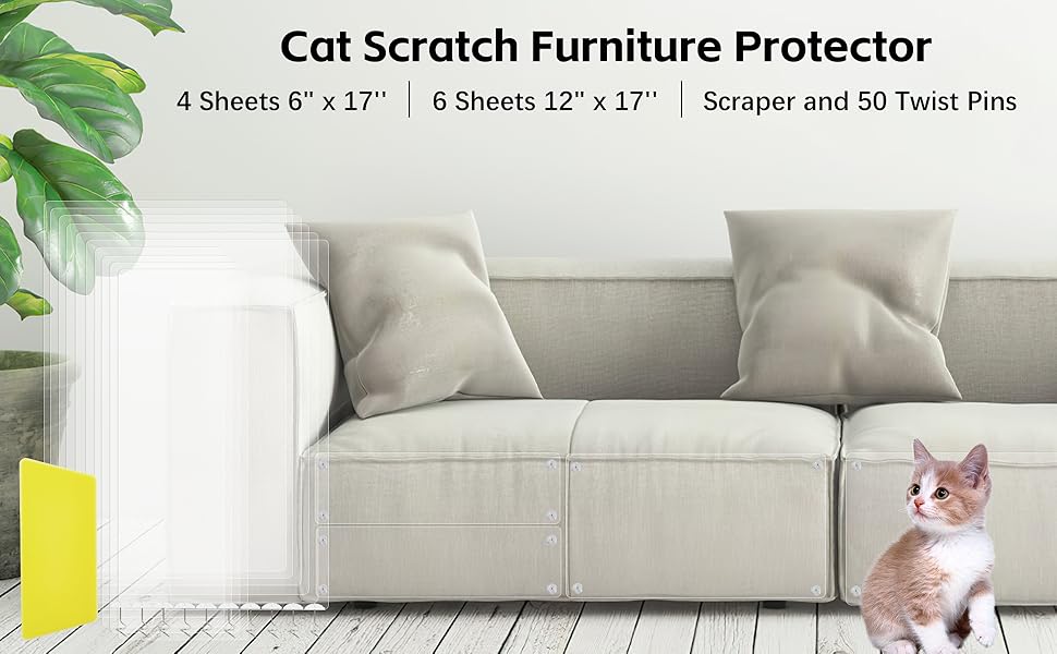 10 Pack Cat Scratch Furniture Protectors, SelfAdhesive