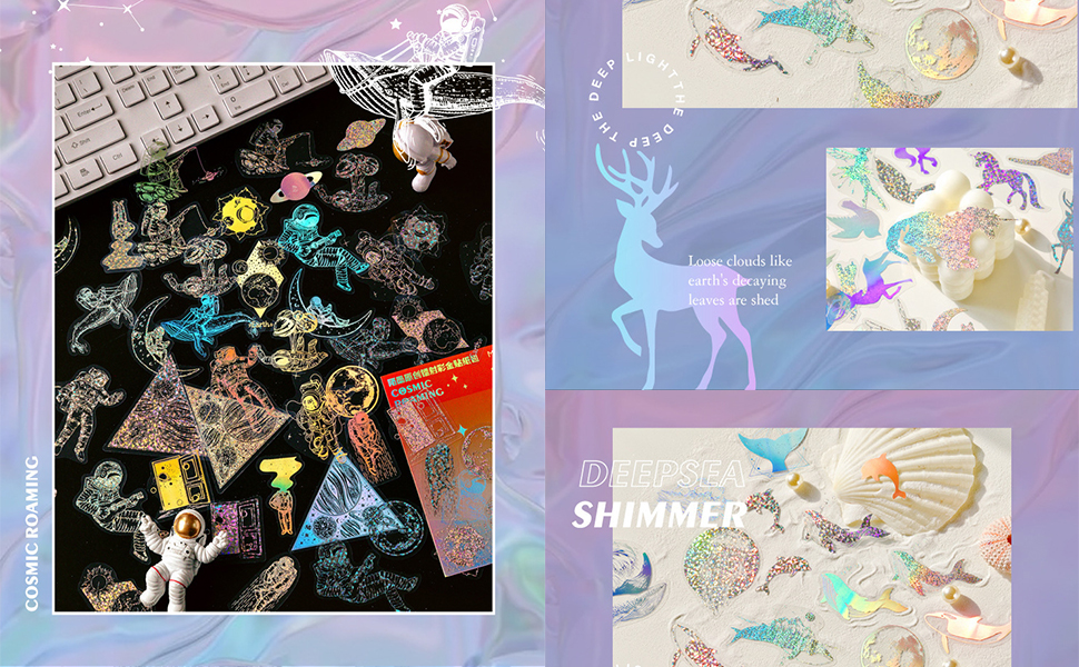 ムチャの心シリーズ　金箔押しステッカー　コラージュ素材シール　8種　80枚 ムチャの心シリーズ 金箔押しステッカー コラージュ素材シール 8